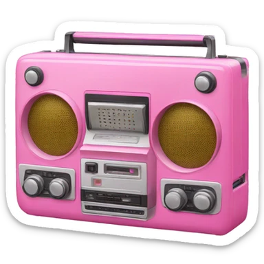 pink tape recorder sticker