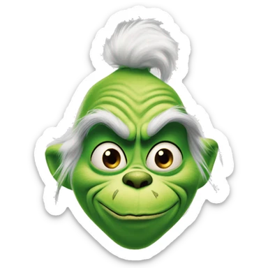 The grinch with a stretched out face ￼ sticker