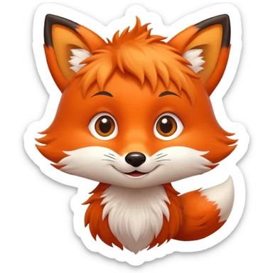happy fox kid avatar with big eyes sticker