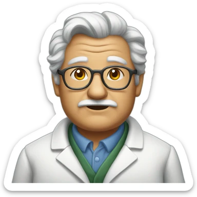 Old fat scientist sticker