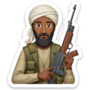 Osama bin laden with gun  sticker