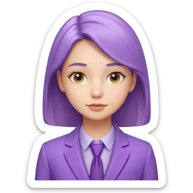 lavender-purple girl's Suit, smooth rounded neckline, simple design, glossy surface, plain background. Negative: Girls, only suit. sticker