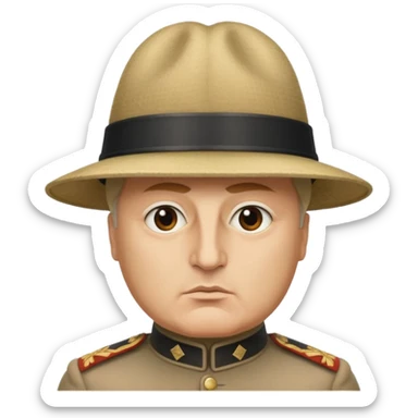 Mussolini com chapéu de penacho sticker