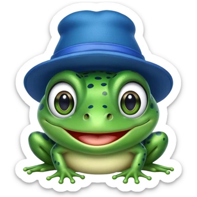 frog wearing a double blue hat sticker