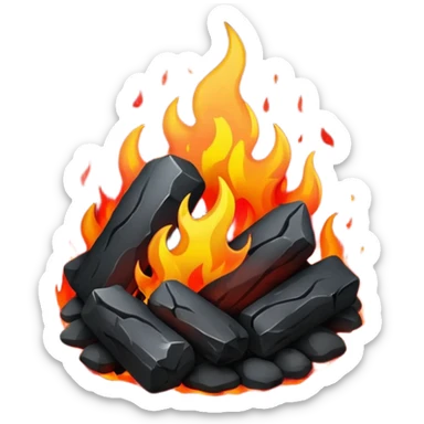 Red and black with fire with coal, hell sticker