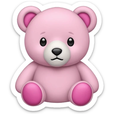 Oso de peluche blanco con lazo astethic sticker