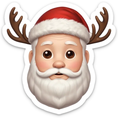 cute reindeer with santa sticker