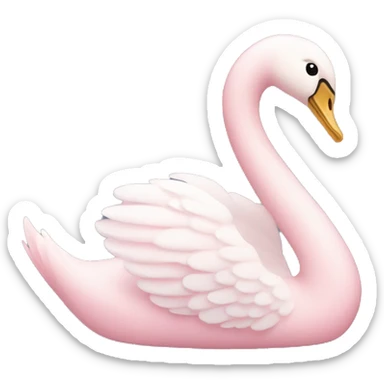 pastel pink swan sticker