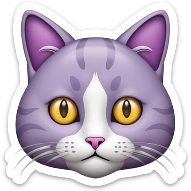 een kat met een paarse staart sticker