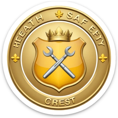 health and safety crest sticker