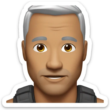 memoji of silver fox, the rock, v neck sticker