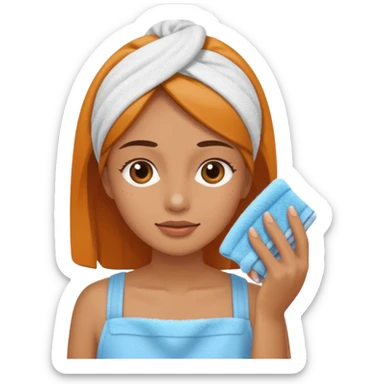 a woman who cleans her face sticker