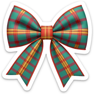 Cottagecore style ultra realistic detailed vintage material, 3D bow in a plaid type pattern, isolated, 3d rendering, sticker