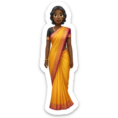 a girl emoji with a saree sticker
