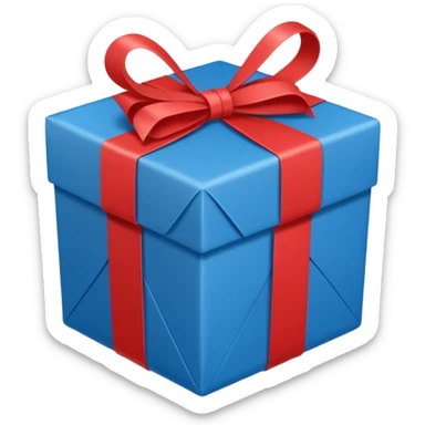 Cadeau rouge et bleu et avec dessus un étiquettes avec marqué en texte  : cadeau à la clé sticker