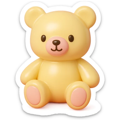teddy bear, vinyl figure style, smooth and glossy sticker
