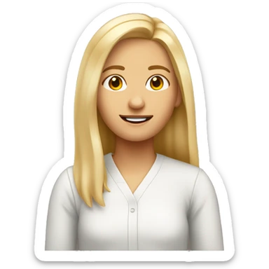 estudiante rubia con pelo largo liso sin gafas sticker