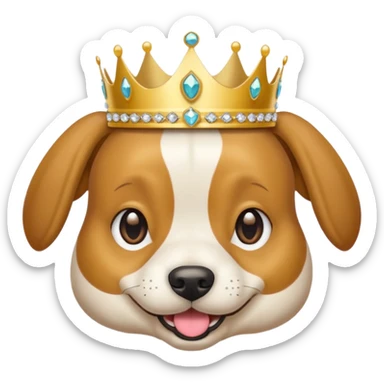 Dog wearing A tiara  sticker