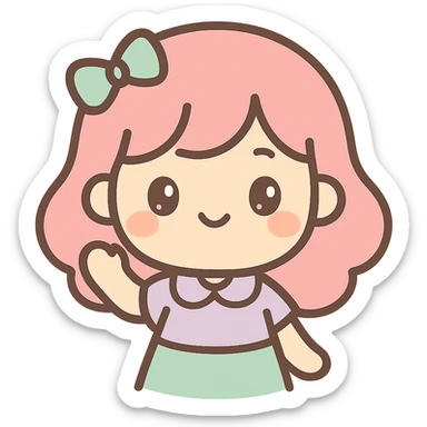 cute girl, kawaii style sticker