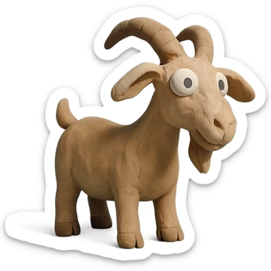 claymation style goat sticker