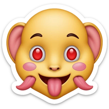 heart eyes with tongue out sticker