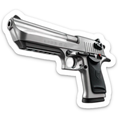 Desert eagle stainless steel With magazine sticker