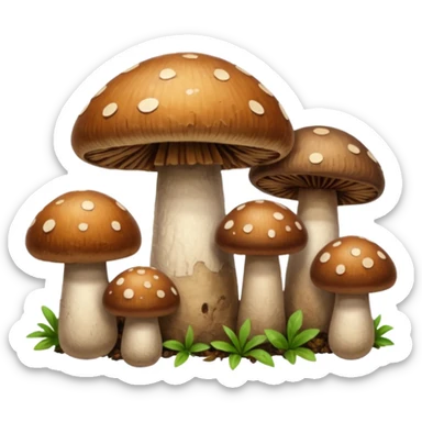 brown mushrooms sticker