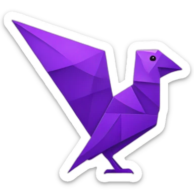 purple roc mythical bird tangram sticker