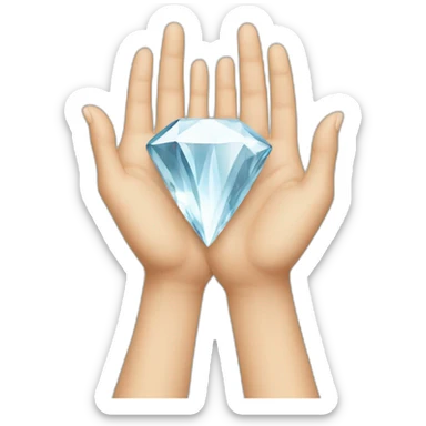 two hands shaped like a diamond sticker