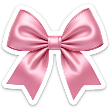 Pink Satin Bow – A delicate pink satin bow with soft shadows and realistic folds. sticker