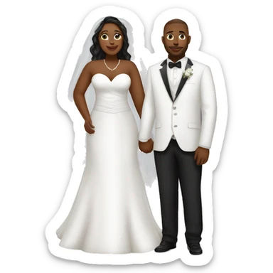 Plus size couple wedding white sticker
