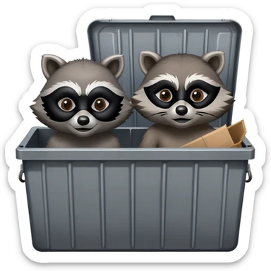 Raccoons in a dumpster sticker