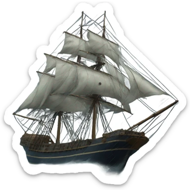 ship in storm  sticker