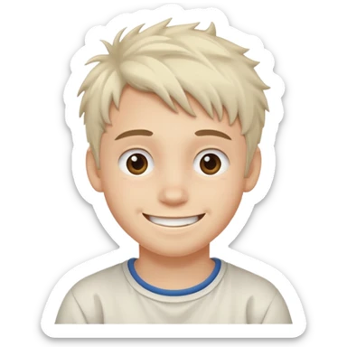 messy boy white kipa long peyos sticker