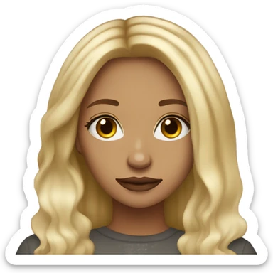 Female cold blond ombre hair light Skin looking Empathie sticker