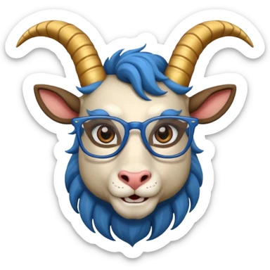 Capricorn with glasses sticker