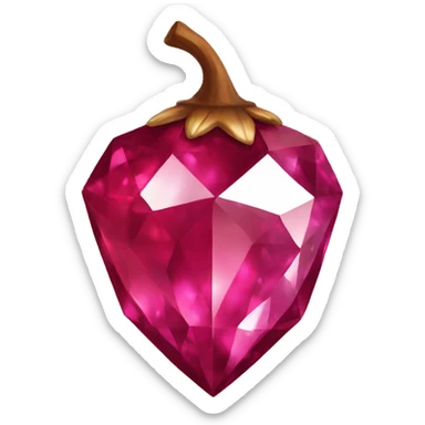 sparkling Ruby Acorn like diamond sticker