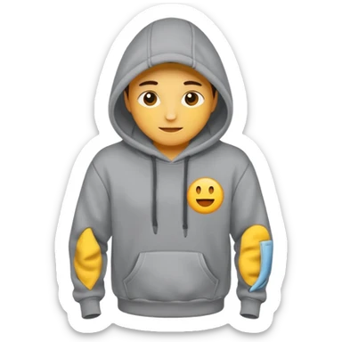 grey hoodie cloth sticker