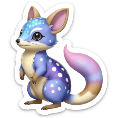 Nebula Celestial Lunar Starry Galactical Stellar Buizel-Minccino-Purrloin-Cresselia-Numbat-Bilby-Quoll-Meowstic-hybrid-fusion-creature (full body) sticker