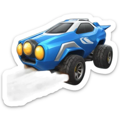 un pingouin qui conduit une voiture de rocket league sticker