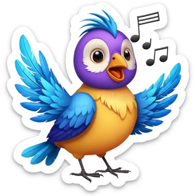 A bird singing Beautiful music sticker