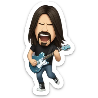 dave grohl head banging sticker