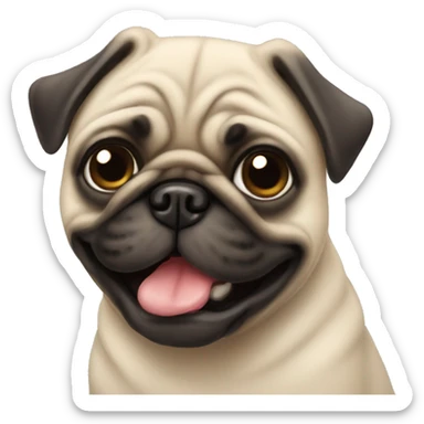Cute pug sticker