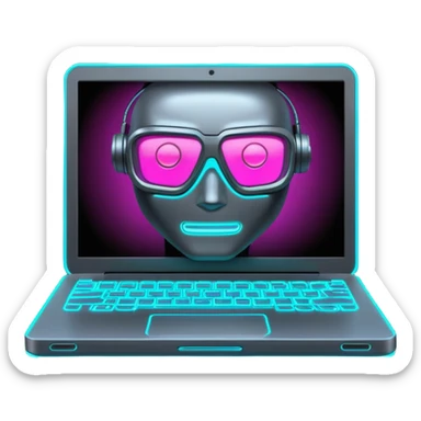 cyber punk on laptop sticker