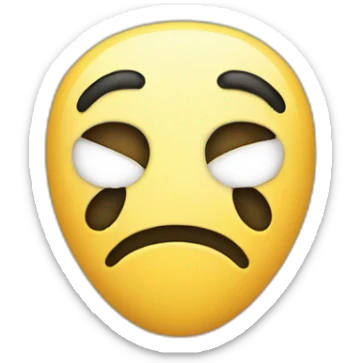 A sad emoji wearing a happy mask sticker