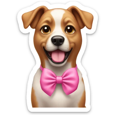 dog with pink bows sticker