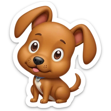 brown dog pooping sticker