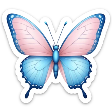 Light blue butterfly facing a light pink butterfly with trails of sparkles sticker