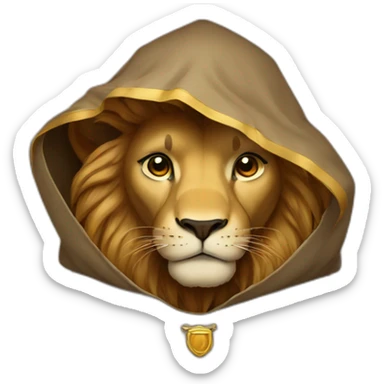 lion with a cloak sticker