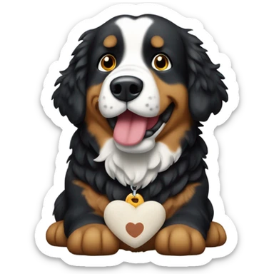 Berner sennen dog with a plushie in his mouth sticker
